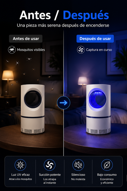 Lámpara Antimosquitos LED UV con Sistema de Succión USB