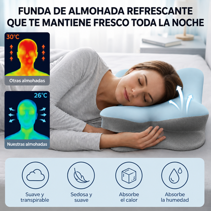 Almohada de soporte cervical y refrigeración premium